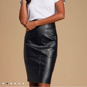 Lulu’s - She’s Irresistible Black Vegan Leather Pencil Skirt